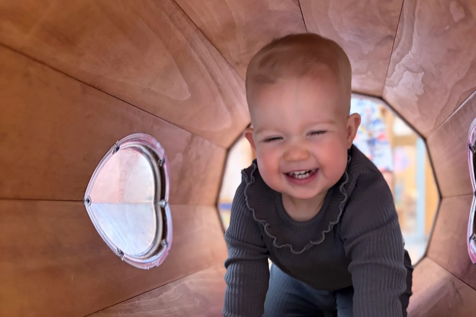 infant baby playing outside at daycare